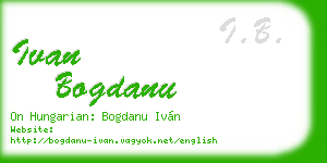 ivan bogdanu business card